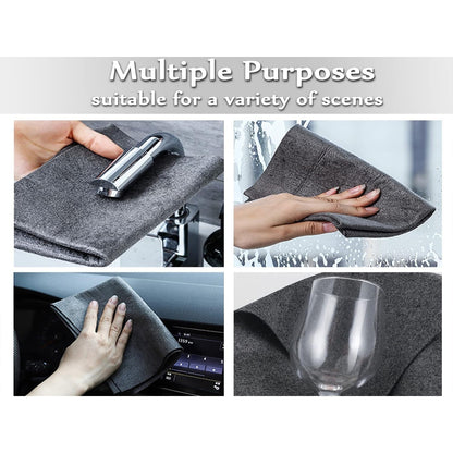 Microfiber Cleaning Cloth Pad of 5 Streak-Free Towel for Glass Kitchen and Home