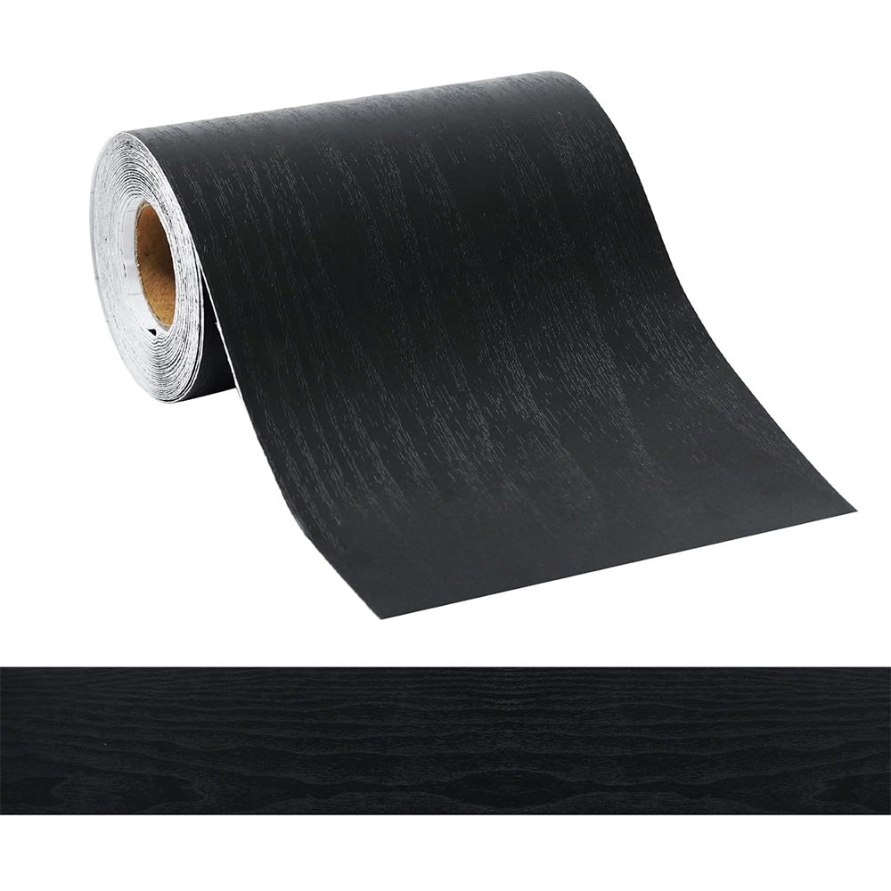 Peel and Stick Wood Grain Border Waterproof Sticker Self Adhesive for Wall-black