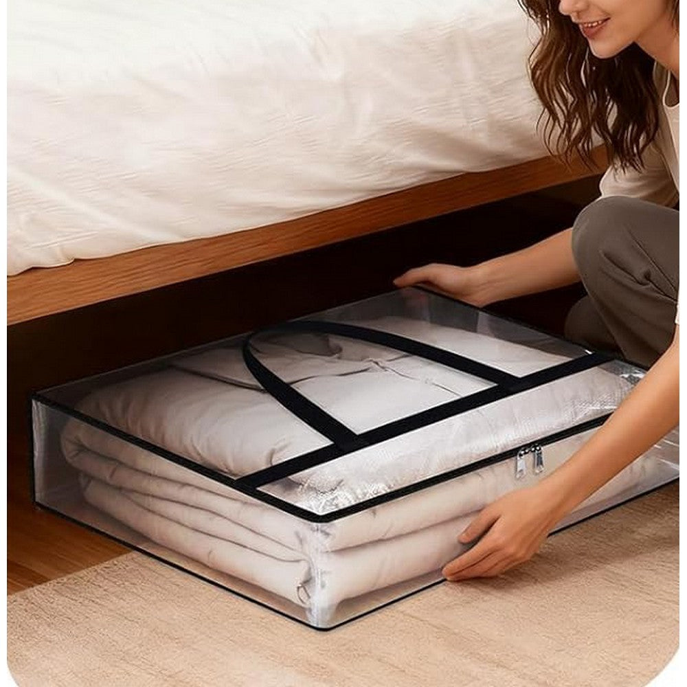 4Pcs Clear Under Bed Storage Containers 60L Sheet Organizers and Storage