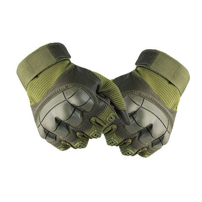 Full Finger Touch Screen Tactical Gloves Hard Knuckle Mitt for Motor Cycle Biking Racing Sports Green