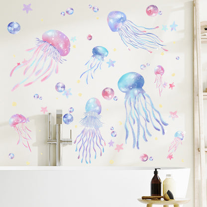 Jellyfish Wall Stickers Ocean Underwater Wall Decals Girls Bedroom Wall Decor
