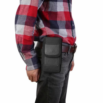 Universal Black Oxford Phone Waist Pouch with Belt Clip & Card Slot M