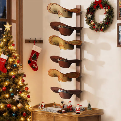 Wall Mount Wood Composite Cowboy Hat Rack