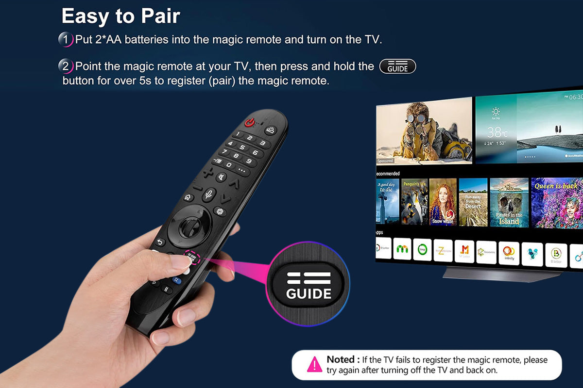 2 Piece Magic Replacement Remote Control for LG TV