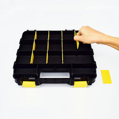 34 Grid Double Sided Tool Organizer Box for Screws Nuts - Yellow