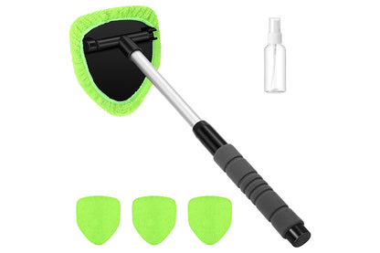 Car Window Cleaner with 4 Washable Microfiber Pads - Green