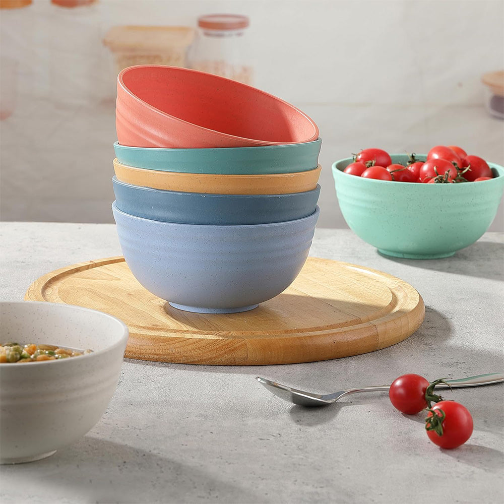 8-Piece Wheat Straw Cereal Bowls ââ‚?Durable, Microwave & Dishwasher Safe