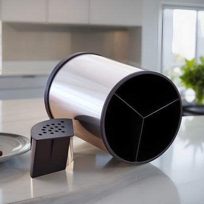 360 Degree Rotating Stainless Steel Kitchen Utensil Holder