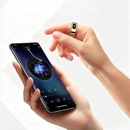 Smart Ring Health Tracker Ring with Touch Control - Gold