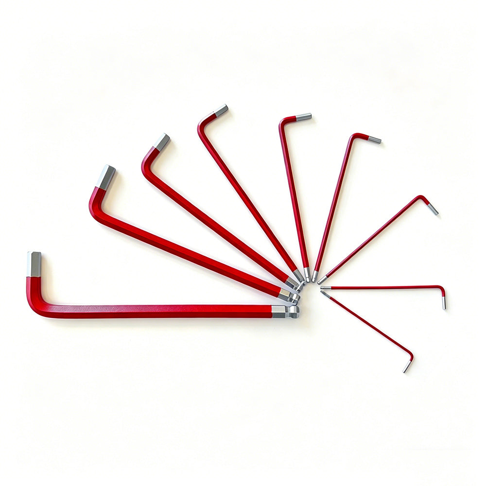 18Pcs Long Arm Ball End Hex Key with CRV Steel for Car Motorcycle Repair-Red