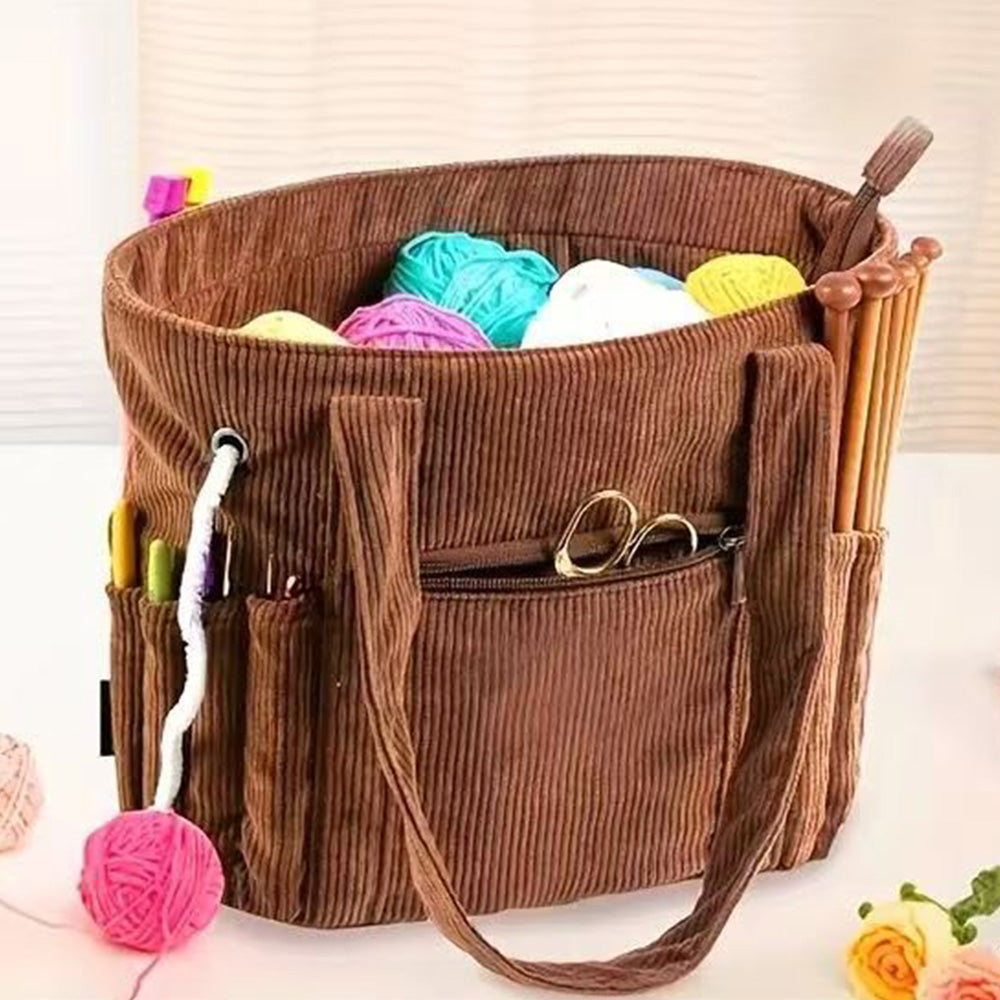 Corduroy Yarn Knitting Crochet Bag