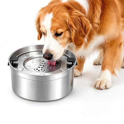 304 Stainless Steel Floating Pet Water and Food Bowl with Removable Plate