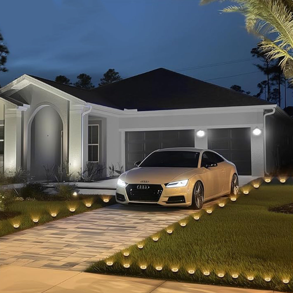 10Pcs Mini Solar Ground Lights Outdoor Pathway Decorative Lights for Yard Garden Decor White Light