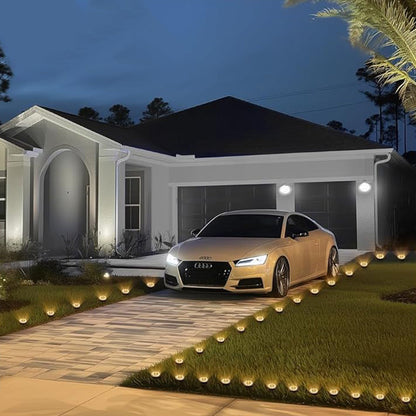 10Pcs Mini Solar Ground Lights Outdoor Pathway Decorative Lights for Yard Garden Decor White Light