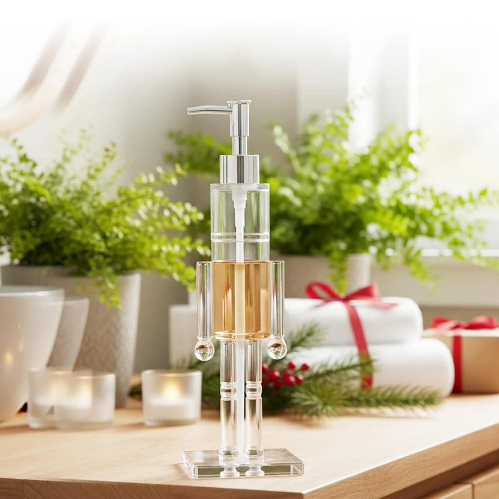 2 Piece Christmas Nutcracker Soap Dispenser Clear Pump Bottle