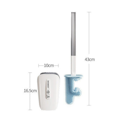 Cactus Toilet Brush Silicone Wall Mounted Bathroom Cleaning Brush with Ventilation Slots Base White