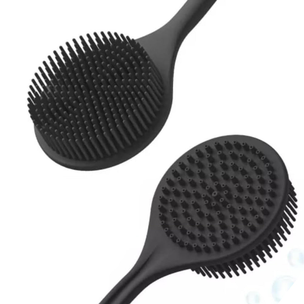 3 Piece Shower Brush Set Silicone Body Scrubber Bath Brush with Long Handle for Back