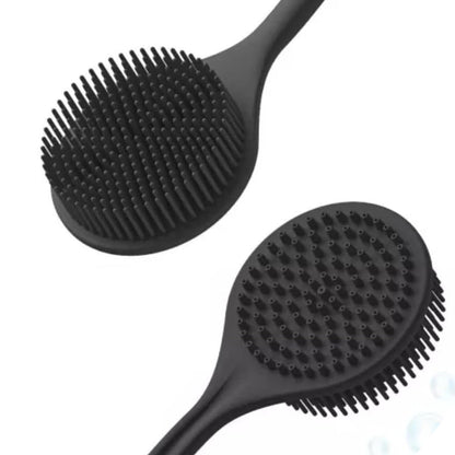 3 Piece Shower Brush Set Silicone Body Scrubber Bath Brush with Long Handle for Back
