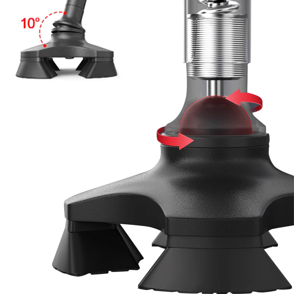 Folding Support Cane Adjustable Height LED Light Quad Base For Daily Use