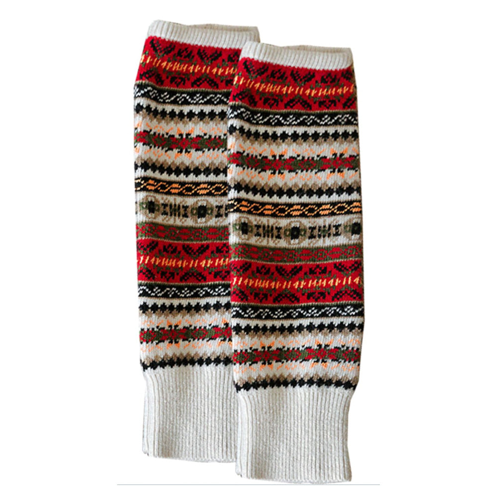 Women Warm Over Knee Boot Socks-White