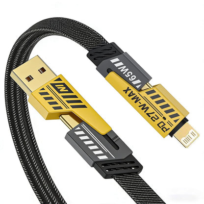 2Pcs 65W 4-in-1 Charging Cable