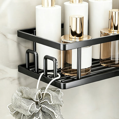 2 Piece Carbon Steel Adhesive Corner Shower Caddy Set