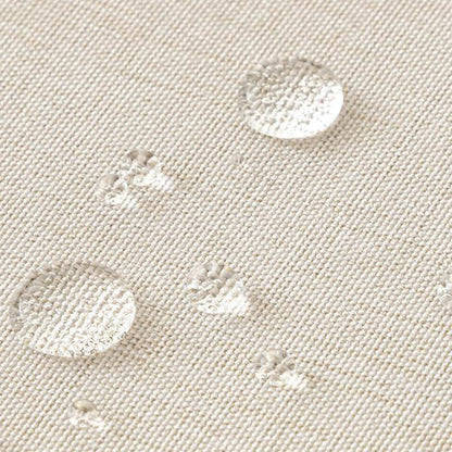 Waterproof Shower Curtain Thick Boho Wavy Edge With Rustproof Hooks-Beige