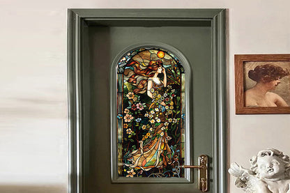 Static Cling Window Film Frosted Stained Glass Sticker Fairy Decor Glass Privacy Film