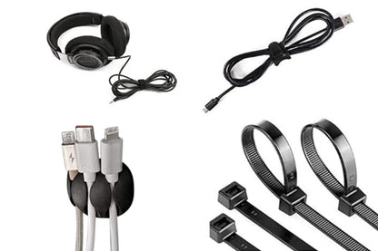 173Pcs Cable Management Organizer Kit Cable Sleeve Split with Self Adhesive Cable Clips Holder