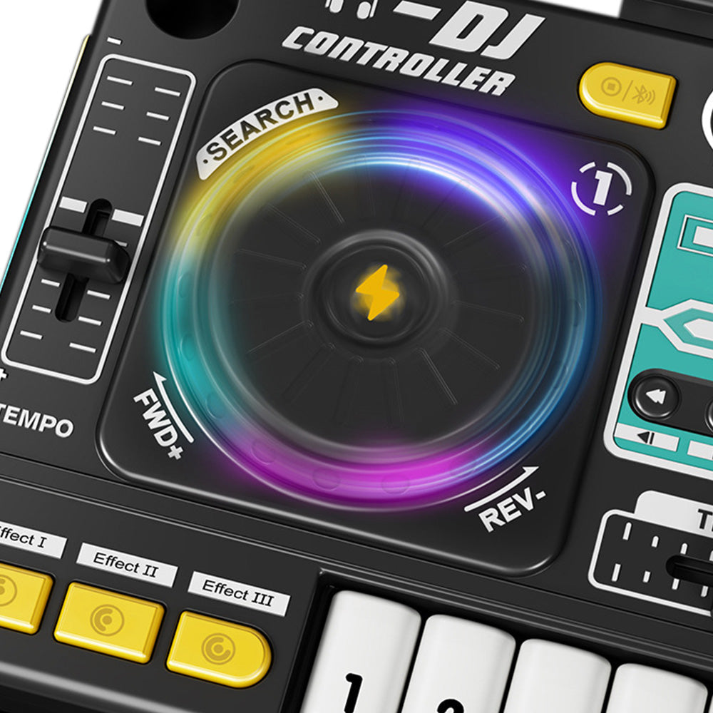 Kids DJ Mixer Musical Toy with Mic & LED Lights