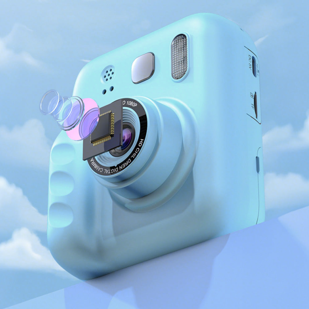 Kids Camera With Instant Print Portable Thermal Printing Digital Camera Toy-Blue