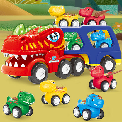 Dinosaur Toys Dinosaur Trucks for 4 Years with 4 Small Pull Back Dino Cars