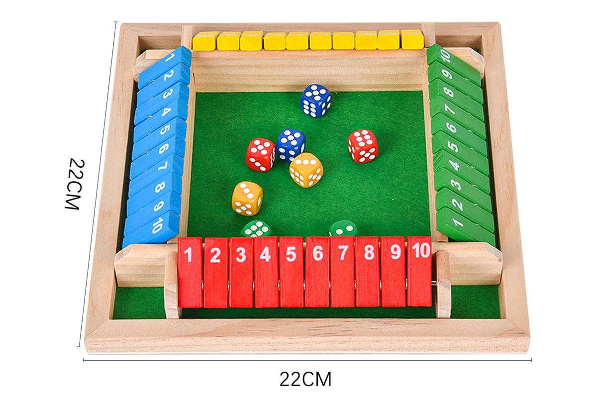 2Pcs Wooden Shut The Box Dice Game Drinking Dice Toy Family Traditional Game Puzzle Board Game