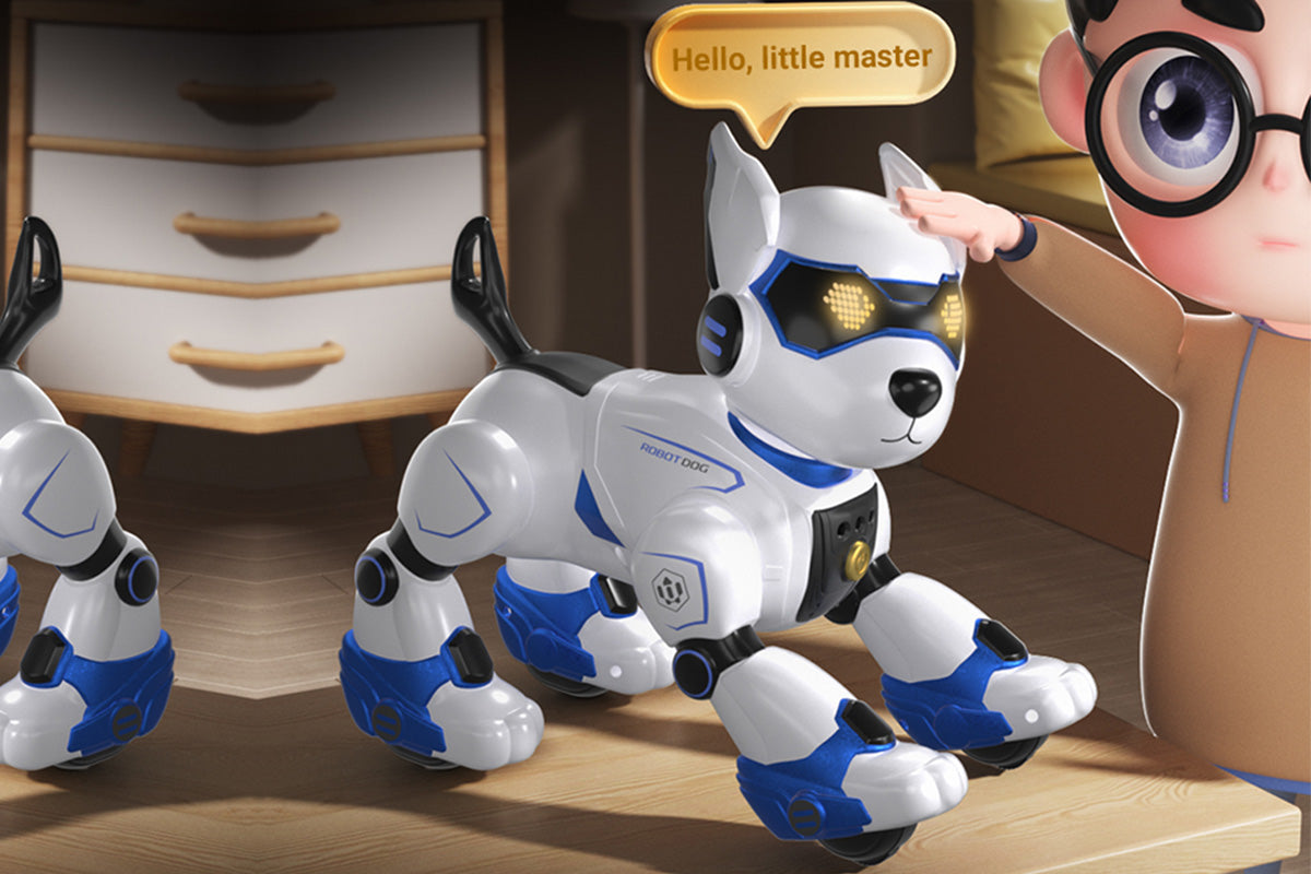 Remote Control Robot Dog Toy Programmable RC Robot Puppy Smart Stunt Robot Pet-Blue