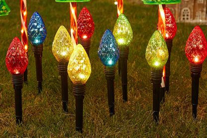 2Pcs LED Strawberry Pathway Lights Solar Powered Outdoor Decoration for Yard