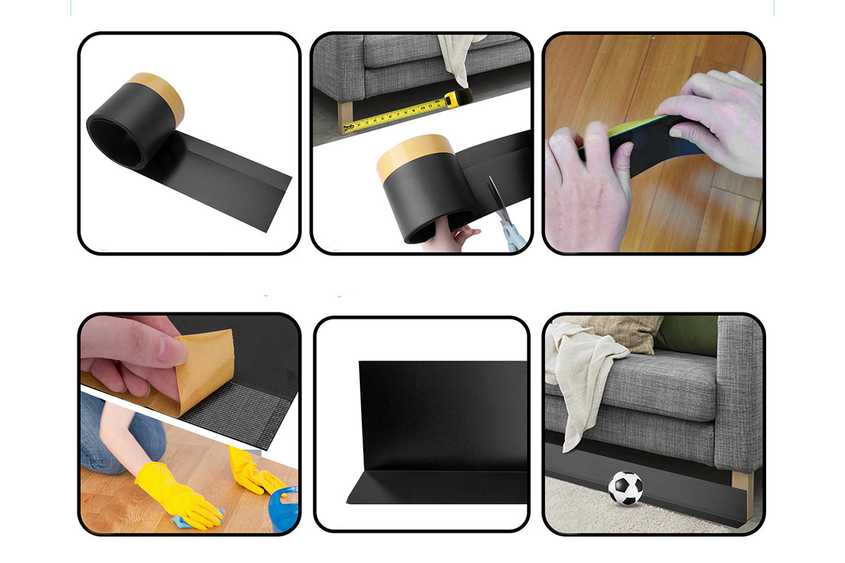 Under Couch Blocker Stop Things Going Under Sofa or Bed-Black
