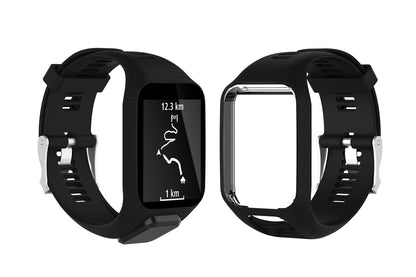 Replacement Silicone Sport Watch Strap for TomTom Smart Watches Adjustable-Black