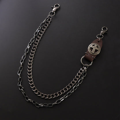 Punk Pant Chain Key Jean Wallet Chain - Double-layer Brown