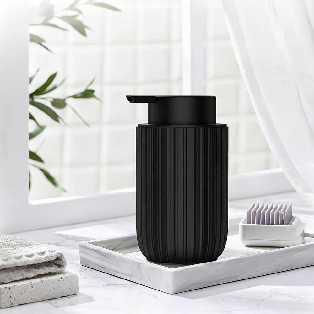 300ml Ceramic Foaming Soap Dispenser for Bathroom Kitchen-Black