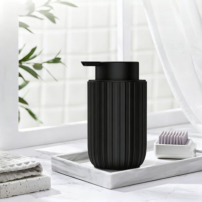 300ml Ceramic Foaming Soap Dispenser for Bathroom Kitchen-Black