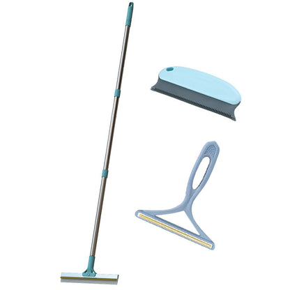 Metal Pet Hair Remover 3 in 1 Carpet Rake with Long Handle for Dog Cat Fur