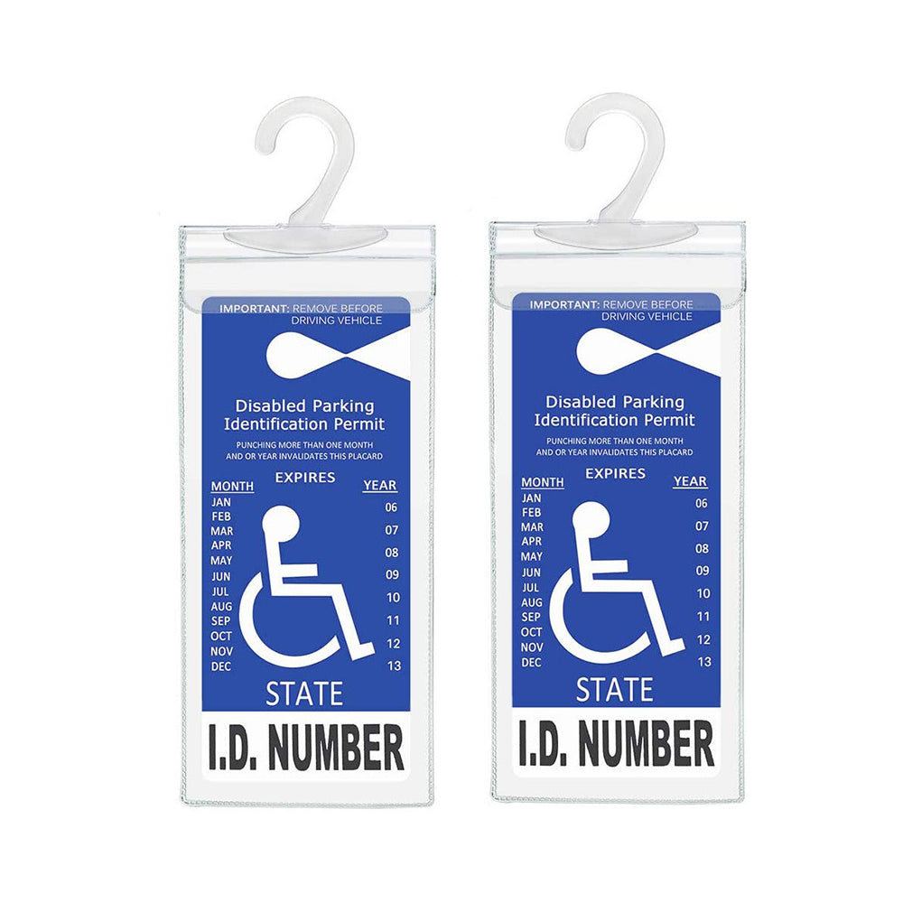 Set of 2Pcs Clear Handicap Placard Holder for Auto Handicapped Placard Protector Cover Hanging Sleeve