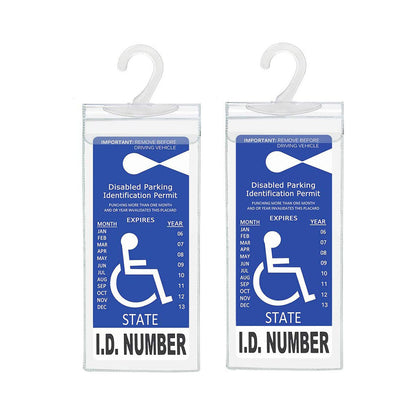 Set of 2Pcs Clear Handicap Placard Holder for Auto Handicapped Placard Protector Cover Hanging Sleeve