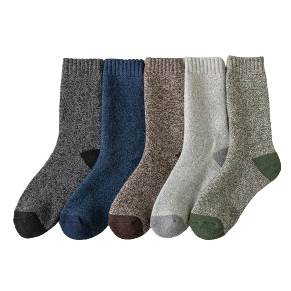 5 Pairs of Men Thermal Wool Socks Winter Warm Hiking Socks