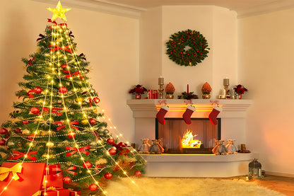Waterfall Christmas Tree Lights Christmas Decorations Star String Lights
