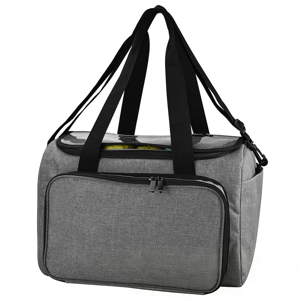 Knitting Storage Bag Wool Tote Crichet Hook Needles Accessories Organizer-Grey