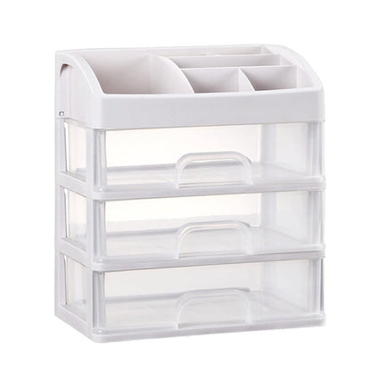 Clear 3 Tiers Desktop Drawer Organizer Makup Organizer Storage Case