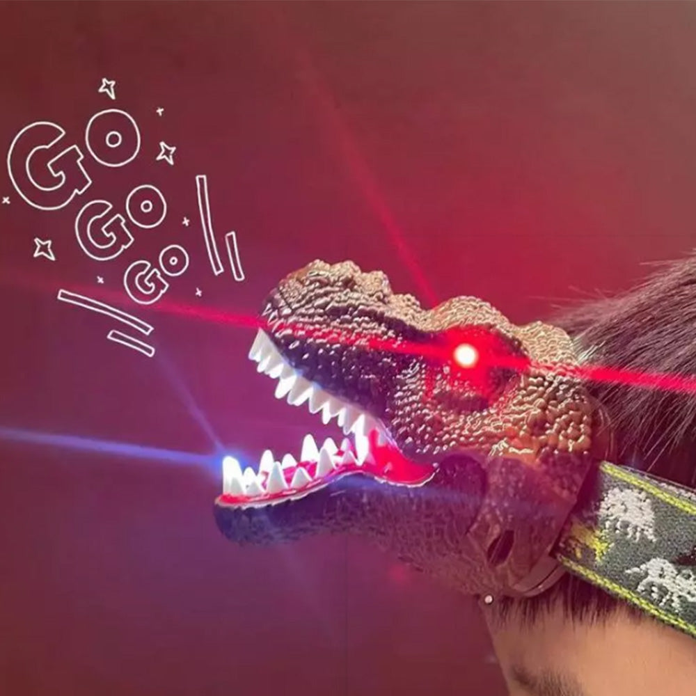 Dinosaur Headlamp Rechargeable LED Headlamps for Kids Flashlights Camping Gear