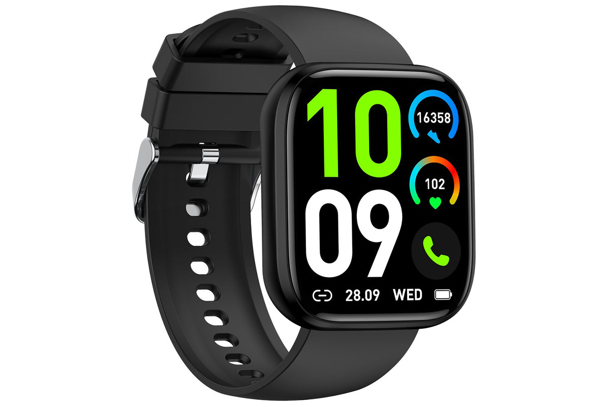 Smart Watch 1.85-Inch Fitness Watch with Heart rate Warning Sleep Monitor Blood Oxygen Calories Physiological Activity Tracker-Black