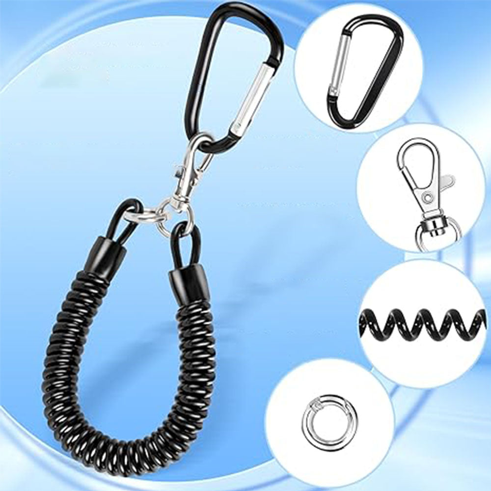 2Pcs Retractable Phone Tether Lanyard with Carabiner and Phone Strap Patch Anchor